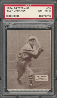 1934 Batter-Up #59 Billy Urbanski – PSA NM-MT 8
